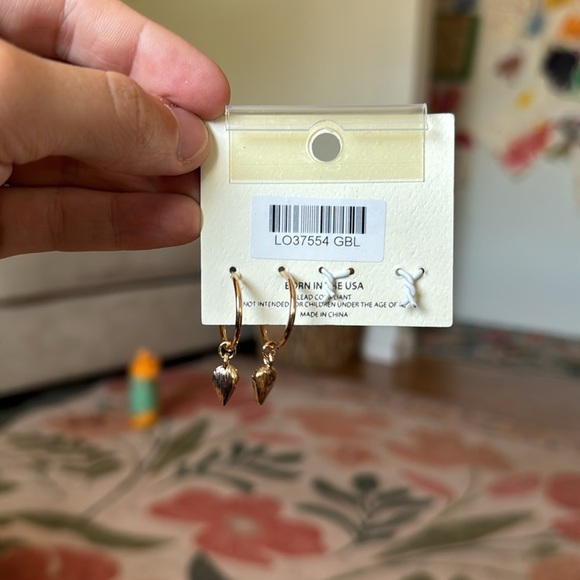 Mia Studio Collection Gold Dainty Hoop Earrings Boho Dainty Interchange Charms - Picture 3 of 3